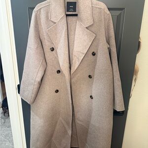 NWOT Mango Oversize Wool Blend Coat in Brown